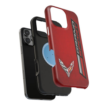 Corvette Grand Sport Magnetic Tough Case, iPhone Case, Impact Resistant, MagSafe, Rubber Liner, Matte or Glossy, Cell Phone Case