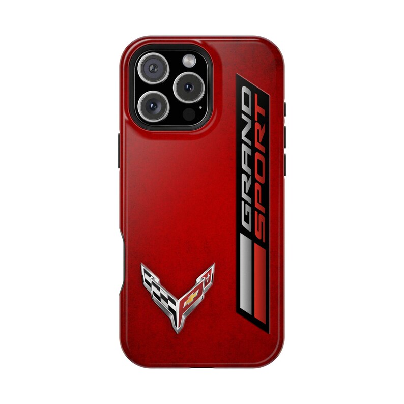 Corvette Grand Sport Magnetic Tough Case, iPhone Case, Impact Resistant, MagSafe, Rubber Liner, Matte or Glossy, Cell Phone Case