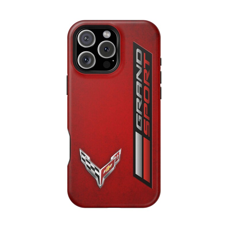 Corvette Grand Sport Magnetic Tough Case, iPhone Case, Impact Resistant, MagSafe, Rubber Liner, Matte or Glossy, Cell Phone Case