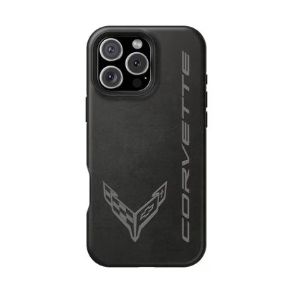 Corvette C8 Magnetic Tough Case, iPhone Case, Impact Resistant, MagSafe, Rubber Liner, Matte or Glossy, Cell Phone Case