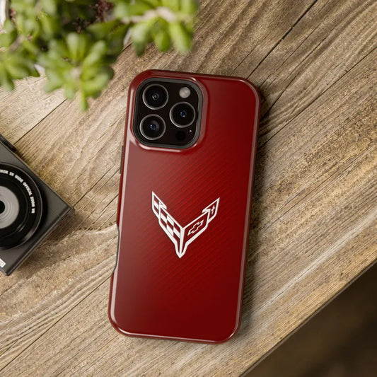 Corvette C8 Magnetic Tough Case, iPhone Case, Impact Resistant, MagSafe, Rubber Liner, Matte or Glossy, Cell Phone Case