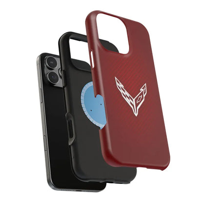 Corvette C8 Magnetic Tough Case, iPhone Case, Impact Resistant, MagSafe, Rubber Liner, Matte or Glossy, Cell Phone Case