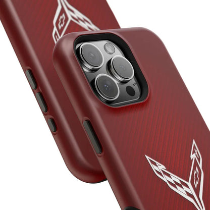Corvette C8 Magnetic Tough Case, iPhone Case, Impact Resistant, MagSafe, Rubber Liner, Matte or Glossy, Cell Phone Case