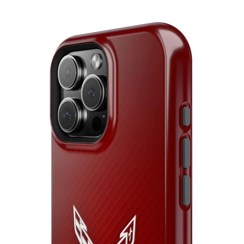 Corvette C8 Magnetic Tough Case, iPhone Case, Impact Resistant, MagSafe, Rubber Liner, Matte or Glossy, Cell Phone Case
