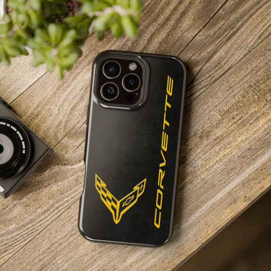 Corvette C8 Magnetic Tough Case, iPhone Case, Impact Resistant, MagSafe, Rubber Liner, Matte or Glossy, Cell Phone Case