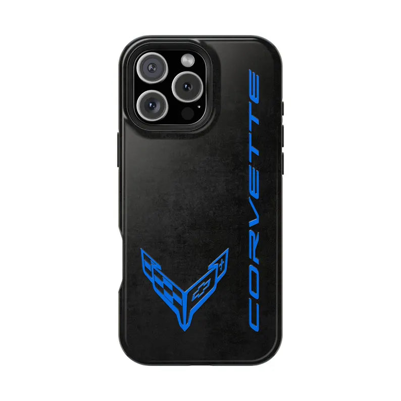 Corvette C8 Magnetic Tough Case, iPhone Case, Impact Resistant, MagSafe, Rubber Liner, Matte or Glossy, Cell Phone Case