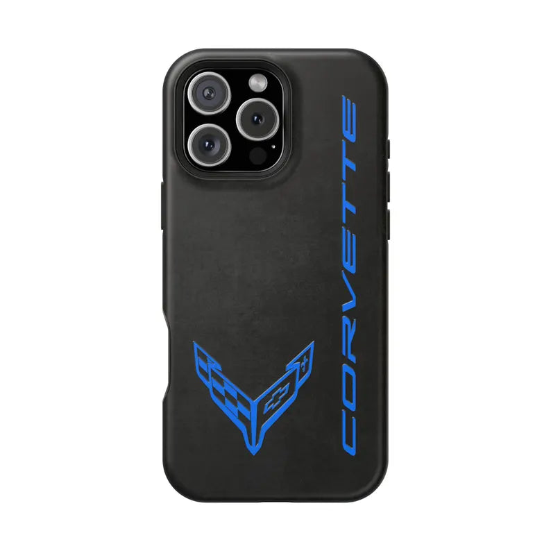 Corvette C8 Magnetic Tough Case, iPhone Case, Impact Resistant, MagSafe, Rubber Liner, Matte or Glossy, Cell Phone Case