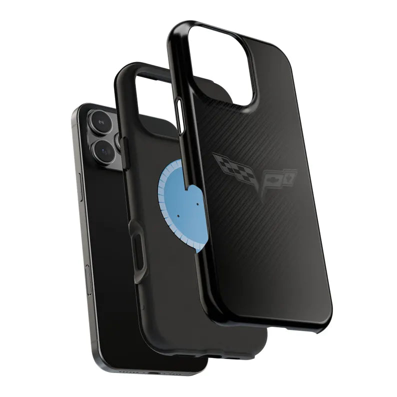 Corvette C6 "Blackout" Magnetic Tough Case, iPhone Case, Impact Resistant, MagSafe, Rubber Liner, Matte or Glossy, Cell Phone Case