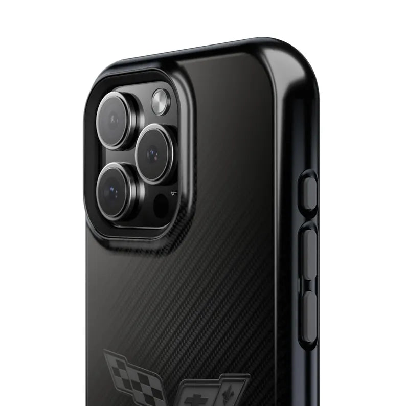 Corvette C6 "Blackout" Magnetic Tough Case, iPhone Case, Impact Resistant, MagSafe, Rubber Liner, Matte or Glossy, Cell Phone Case