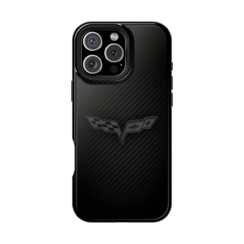 Corvette C6 "Blackout" Magnetic Tough Case, iPhone Case, Impact Resistant, MagSafe, Rubber Liner, Matte or Glossy, Cell Phone Case