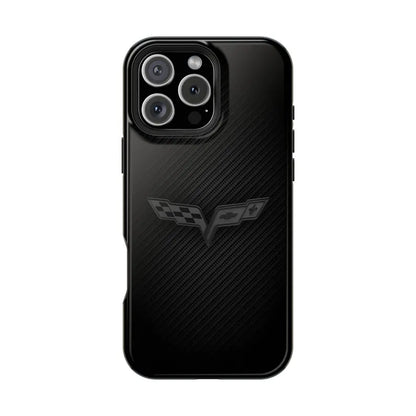 Corvette C6 "Blackout" Magnetic Tough Case, iPhone Case, Impact Resistant, MagSafe, Rubber Liner, Matte or Glossy, Cell Phone Case