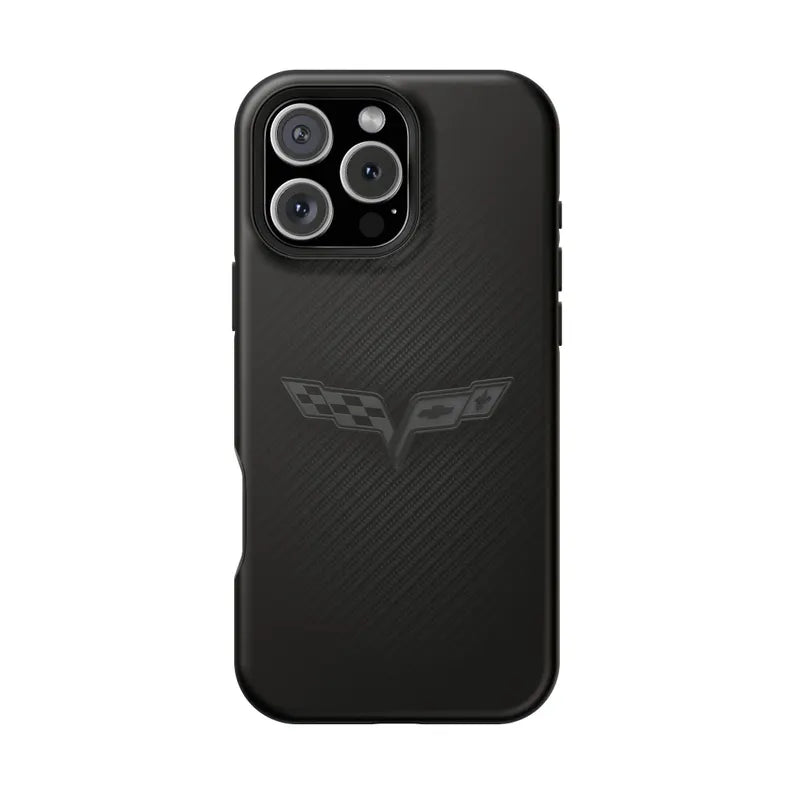 Corvette C6 "Blackout" Magnetic Tough Case, iPhone Case, Impact Resistant, MagSafe, Rubber Liner, Matte or Glossy, Cell Phone Case