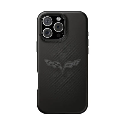 Corvette C6 "Blackout" Magnetic Tough Case, iPhone Case, Impact Resistant, MagSafe, Rubber Liner, Matte or Glossy, Cell Phone Case