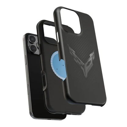Corvette C8 "Blackout" Magnetic Tough Case, iPhone Case, Impact Resistant, MagSafe, Rubber Liner, Matte or Glossy, Cell Phone Case