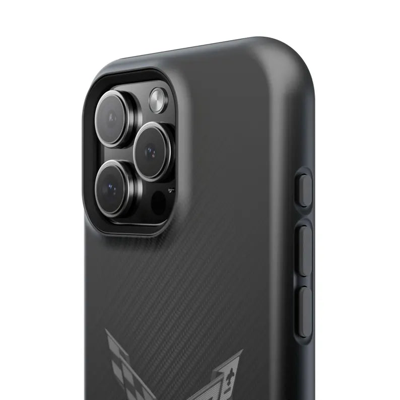 Corvette C7 "Blackout" Magnetic Tough Case, iPhone Case, Impact Resistant, MagSafe, Rubber Liner, Matte or Glossy, Cell Phone Case