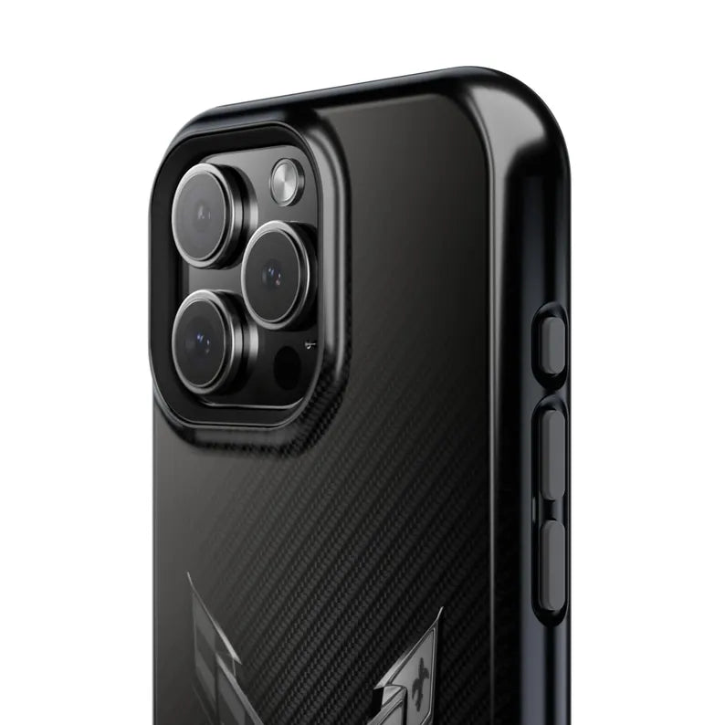 Corvette C8 "Blackout" Magnetic Tough Case, iPhone Case, Impact Resistant, MagSafe, Rubber Liner, Matte or Glossy, Cell Phone Case