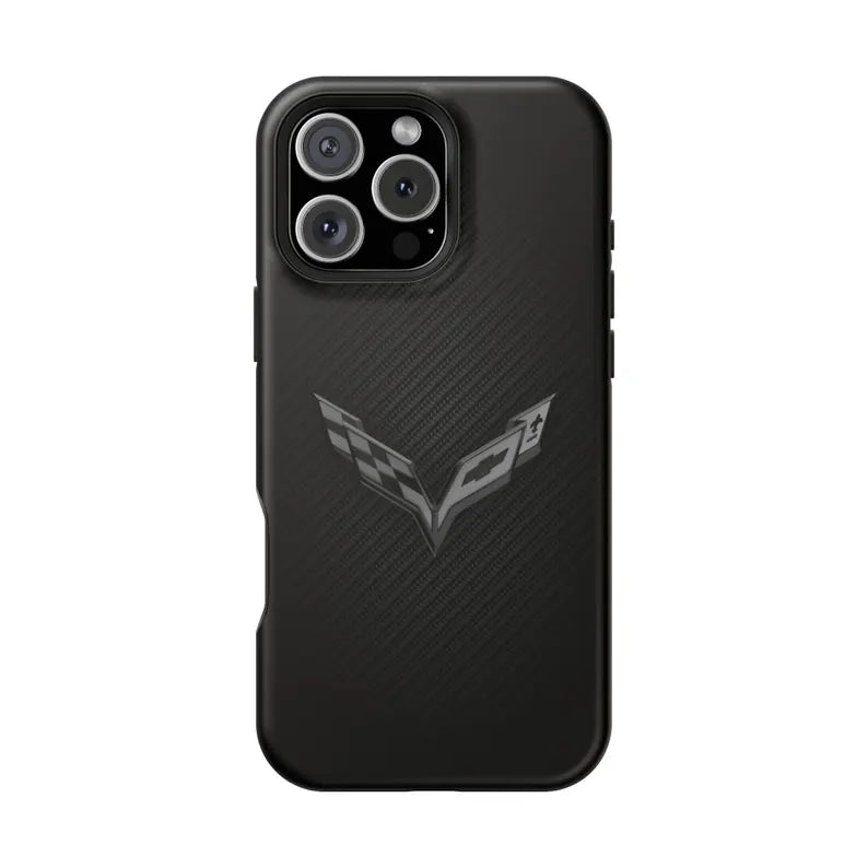 Corvette C7 "Blackout" Magnetic Tough Case, iPhone Case, Impact Resistant, MagSafe, Rubber Liner, Matte or Glossy, Cell Phone Case