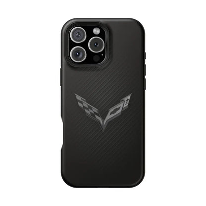 Corvette C7 "Blackout" Magnetic Tough Case, iPhone Case, Impact Resistant, MagSafe, Rubber Liner, Matte or Glossy, Cell Phone Case