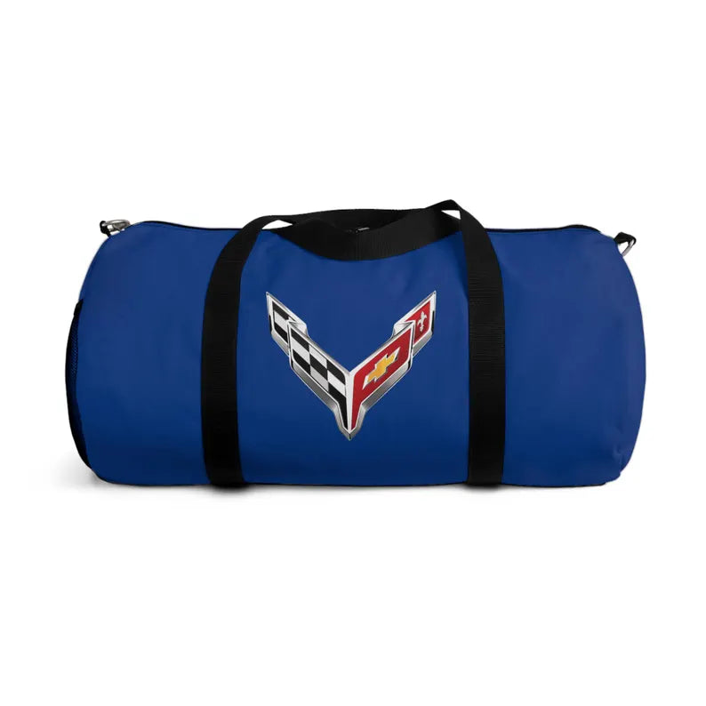 Blue Corvette Duffel Bag, C8 Logo, Gym Bag, Travel Bag, Gifts for Car Guys, Gifts for Car Girls, Corvette Merch, Overnight Duffel