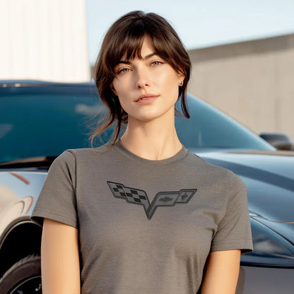 Corvette C6 Blackout Emblem T-Shirt, C6 Logo,  Bella+Canvas T-Shirt, Corvette Apparel, Graphic Tee, Soft T-Shirt