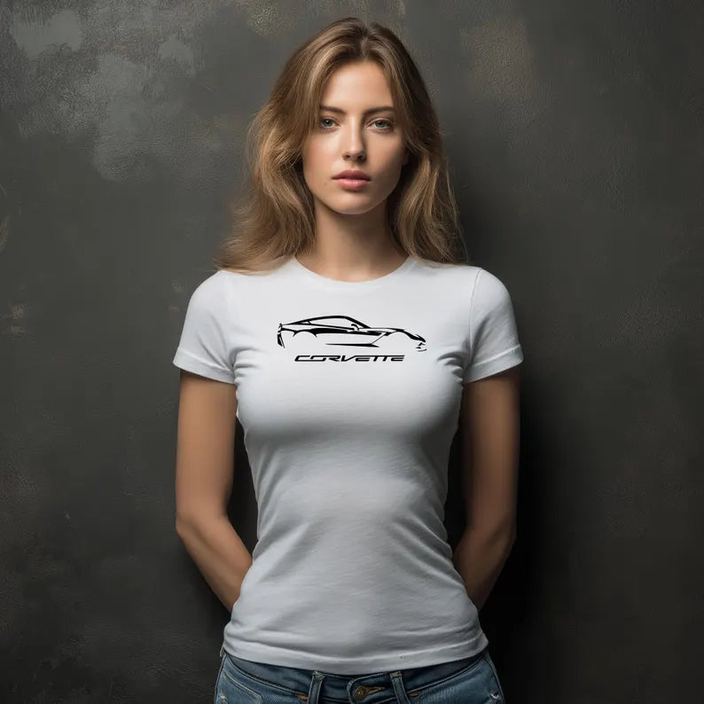 Corvette C7 Silhouette T-Shirt, Bella and Canvas T-Shirt, Corvette Apparel, Graphic Tee, Soft T-Shirt, Unisex T-Shirt, Raceday Gear