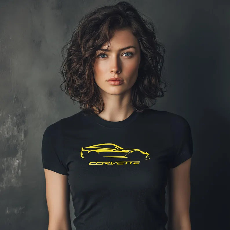 Corvette C7 Silhouette T-Shirt, Bella and Canvas T-Shirt, Corvette Apparel, Graphic Tee, Soft T-Shirt, Unisex T-Shirt, Raceday Gear