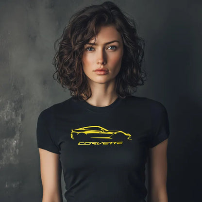 Corvette C7 Silhouette T-Shirt, Bella and Canvas T-Shirt, Corvette Apparel, Graphic Tee, Soft T-Shirt, Unisex T-Shirt, Raceday Gear