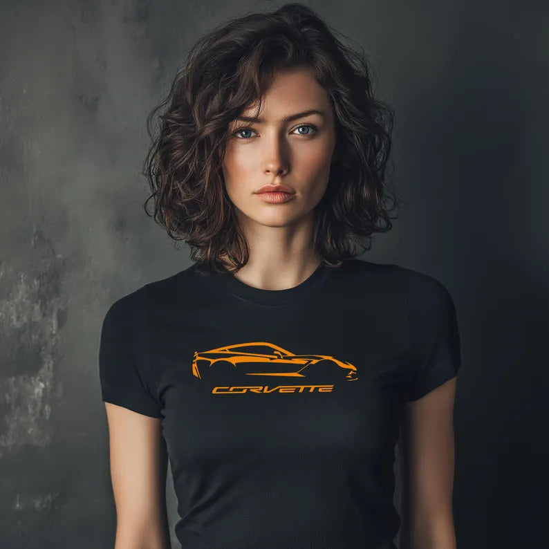 Corvette C7 Silhouette T-Shirt, Bella and Canvas T-Shirt, Corvette Apparel, Graphic Tee, Soft T-Shirt, Unisex T-Shirt, Raceday Gear
