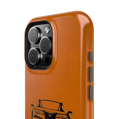 Corvette C7 Custom Illustrated Magnetic Tough Case, iPhone Case, Impact Resistant, MagSafe, Rubber Liner, Matte or Glossy, Cell Phone Case