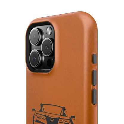 Corvette C7 Custom Illustrated Magnetic Tough Case, iPhone Case, Impact Resistant, MagSafe, Rubber Liner, Matte or Glossy, Cell Phone Case