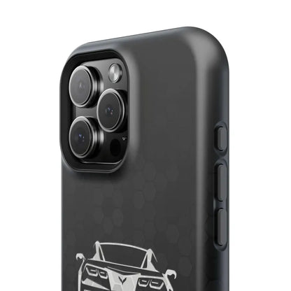 Corvette C7 Custom Illustrated Magnetic Tough Case, iPhone Case, Impact Resistant, MagSafe, Rubber Liner, Matte or Glossy, Cell Phone Case