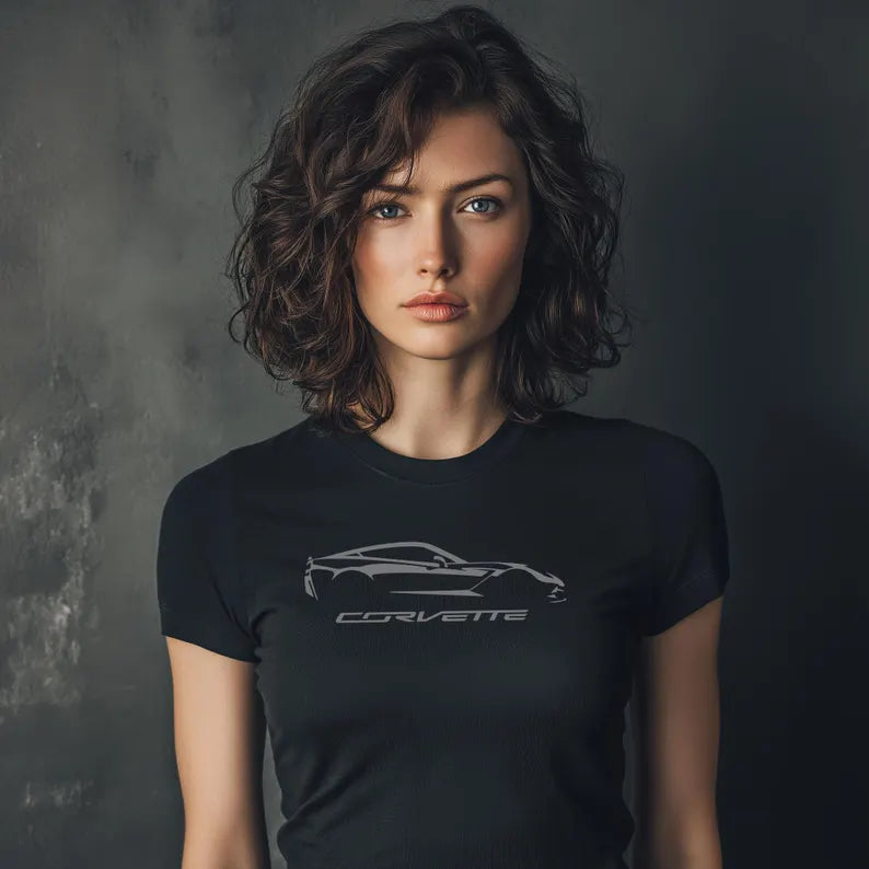 Corvette C7 Silhouette T-Shirt, Bella and Canvas T-Shirt, Corvette Apparel, Graphic Tee, Soft T-Shirt, Unisex T-Shirt, Raceday Gear