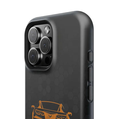 Corvette C7 Custom Illustrated Magnetic Tough Case, iPhone Case, Impact Resistant, MagSafe, Rubber Liner, Matte or Glossy, Cell Phone Case