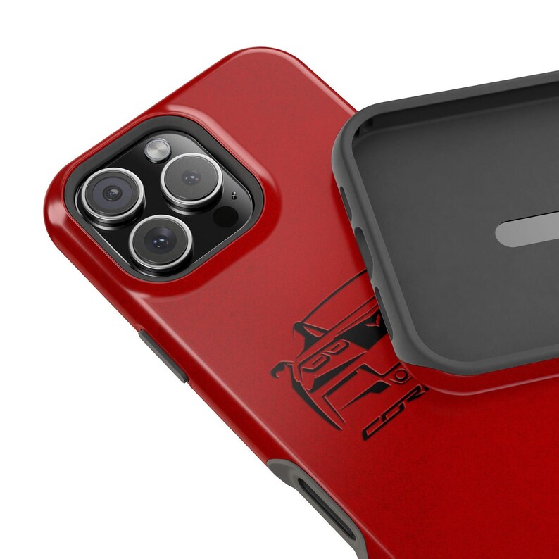 Corvette C7 Custom Illustrated Magnetic Tough Case, iPhone Case, Impact Resistant, MagSafe, Rubber Liner, Matte or Glossy, Cell Phone Case