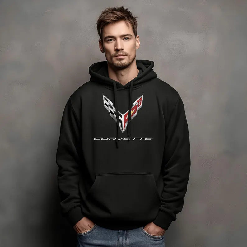 Corvette C8 Hoodie, Corvette Sweatshirt, Gifts for Car Guys, Gifts for Car Girls, JERZEES® NuBlend®, Pullover, Unisex, Hoody
