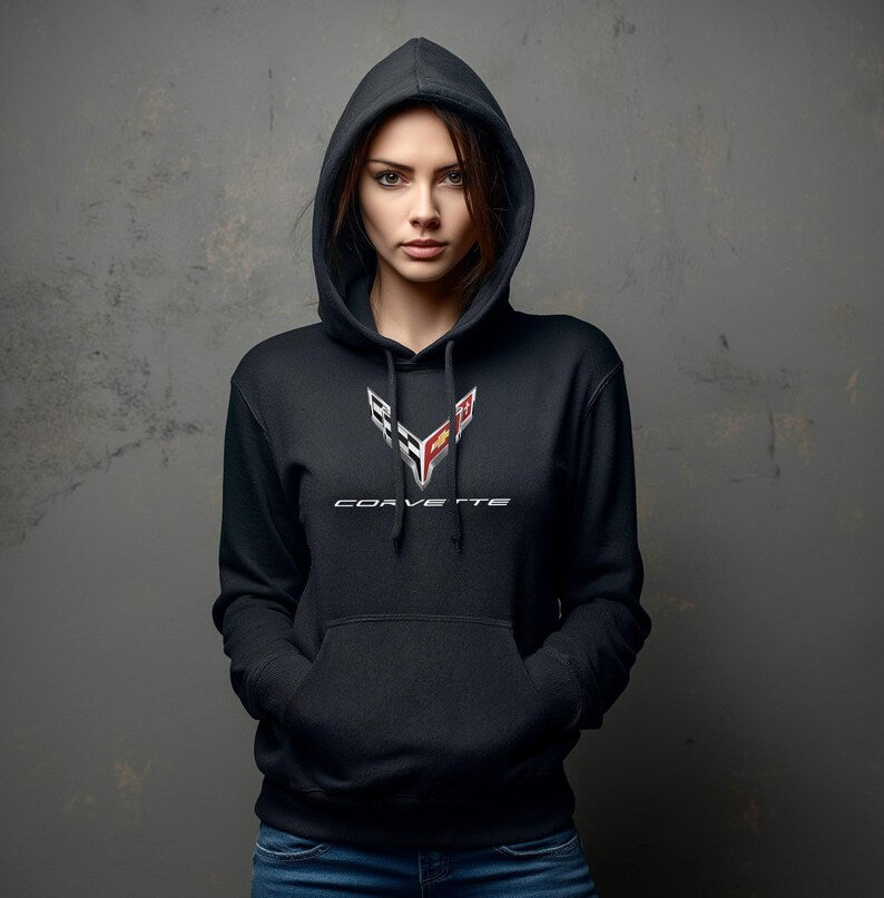 Corvette C8 Hoodie, Corvette Sweatshirt, Gifts for Car Guys, Gifts for Car Girls, JERZEES® NuBlend®, Pullover, Unisex, Hoody