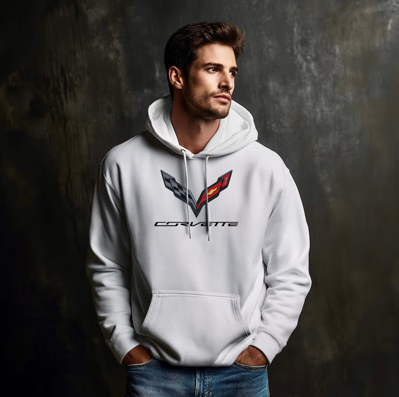 Corvette C7 Hoodie, Corvette Sweatshirt, Gifts for Car Guys, Gifts for Car Girls, JERZEES® NuBlend®, Pullover, Unisex, Hoody