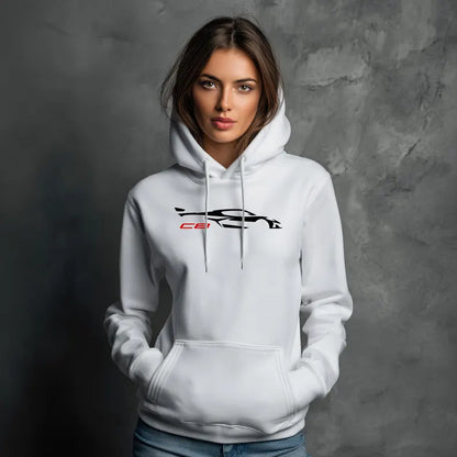 Corvette C8 Hoodie, Corvette Sweatshirt, Gifts for Car Guys, Gifts for Car Girls, JERZEES® NuBlend®, Pullover, Unisex, Hoody