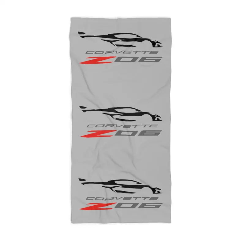 Corvette Z06 Beach Towel, Corvette Gifts, Car Enthusiast Towel, Quick-Dry Towel, Corvette Logo, White Towel, Car Guy Gifts, Z06 Logo