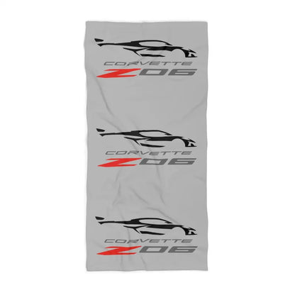 Corvette Z06 Beach Towel, Corvette Gifts, Car Enthusiast Towel, Quick-Dry Towel, Corvette Logo, White Towel, Car Guy Gifts, Z06 Logo