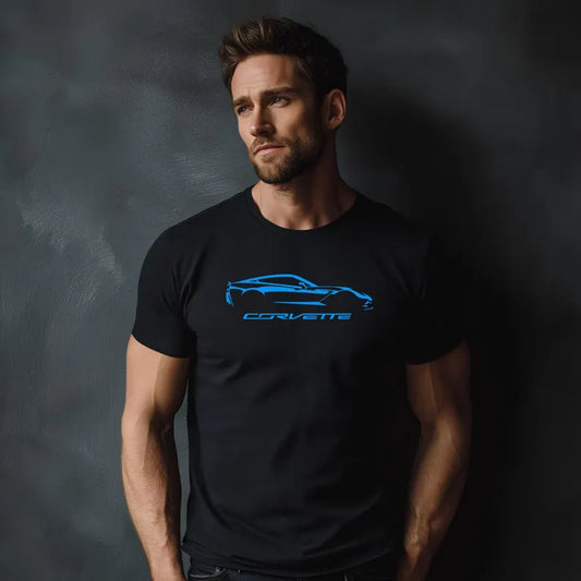 Corvette C7 Silhouette T-Shirt, Bella and Canvas T-Shirt, Corvette Apparel, Graphic Tee, Soft T-Shirt, Unisex T-Shirt, Raceday Gear