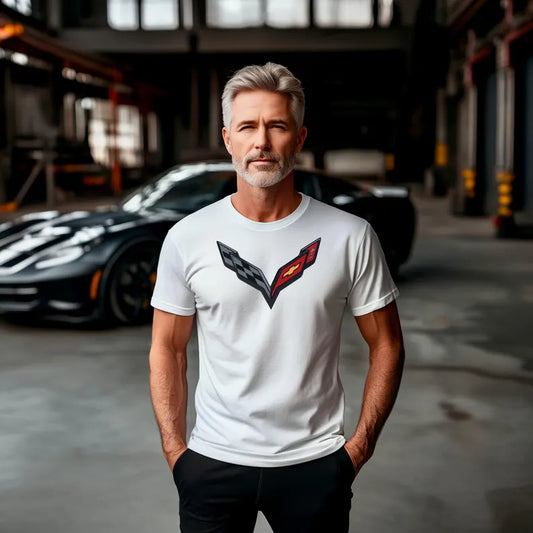 Corvette T-Shirt, Corvette Logo, Black C7 Emblem, Bella and Canvas Soft Tee, Corvette Apparel, Graphic Tee