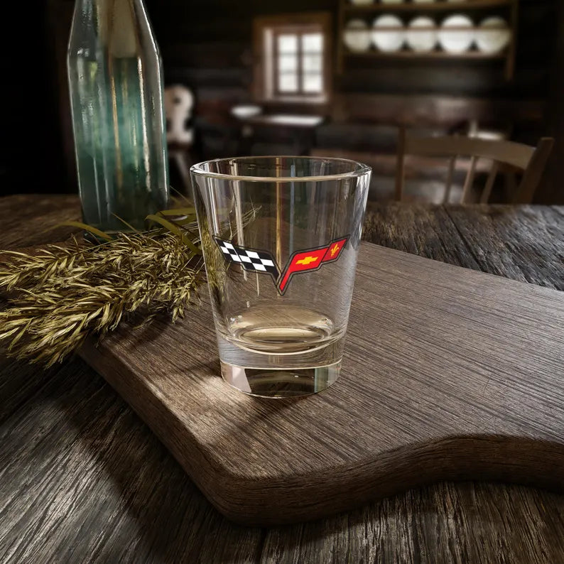 Corvette C6 Shot Glass, Perfect for Celebrations, Racing Fans, Gift for Him, Barware, Automotive Collectible