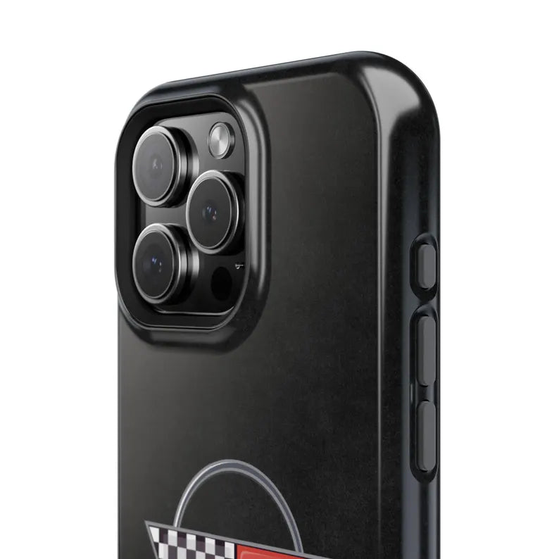 Corvette C4 Magnetic Tough Case, iPhone Case, Impact Resistant, MagSafe, Rubber Liner, Matte or Glossy, Cell Phone Case