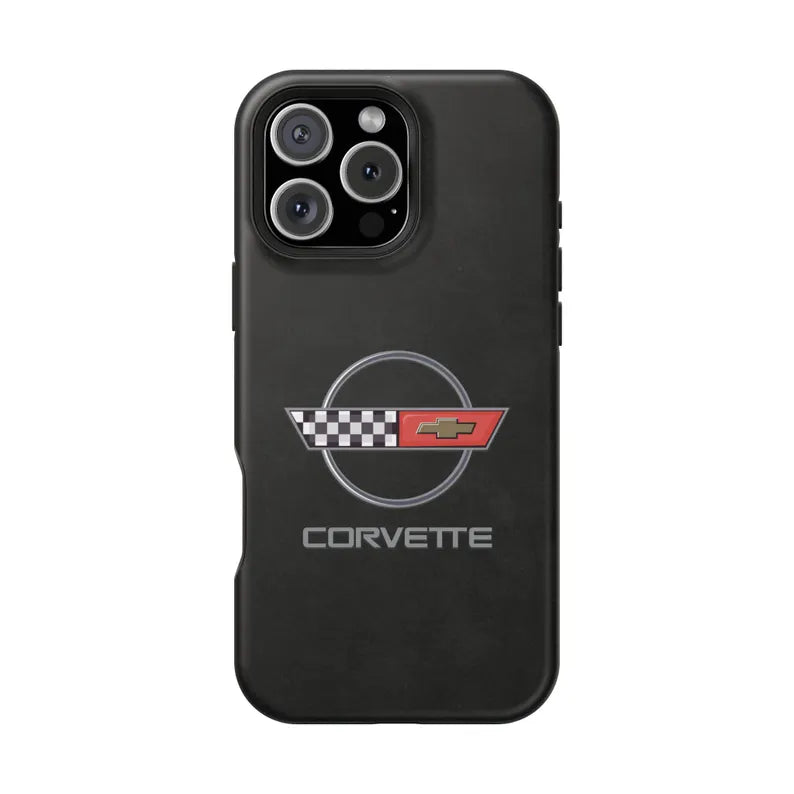 Corvette C4 Magnetic Tough Case, iPhone Case, Impact Resistant, MagSafe, Rubber Liner, Matte or Glossy, Cell Phone Case
