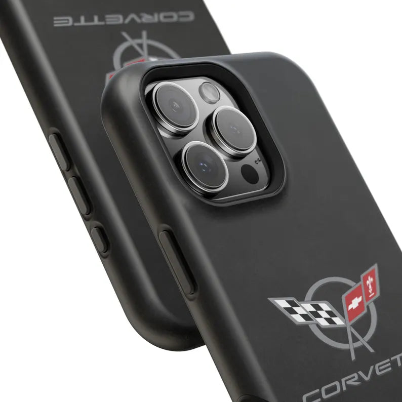 Corvette C5 Magnetic Tough Case, iPhone Case, Impact Resistant, MagSafe, Rubber Liner, Matte or Glossy, Cell Phone Case
