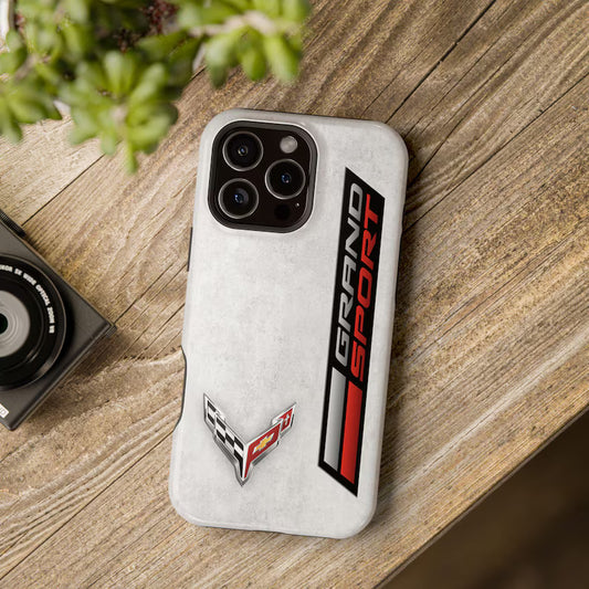 Corvette Grand Sport Magnetic Tough Case, iPhone Case, Impact Resistant, MagSafe, Rubber Liner, Matte or Glossy, Cell Phone Case