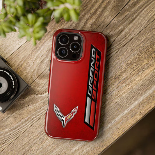 Corvette Grand Sport Magnetic Tough Case, iPhone Case, Impact Resistant, MagSafe, Rubber Liner, Matte or Glossy, Cell Phone Case