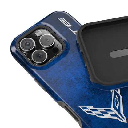 Corvette Blue C8 iPhone Case - Corvette Samsung Phone Case - Cell Phone Case - Impact Resistant - Rubber Liner - Matte or Glossy