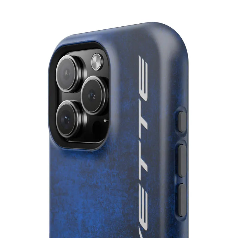 Corvette Blue C8 iPhone Case - Corvette Samsung Phone Case - Cell Phone Case - Impact Resistant - Rubber Liner - Matte or Glossy